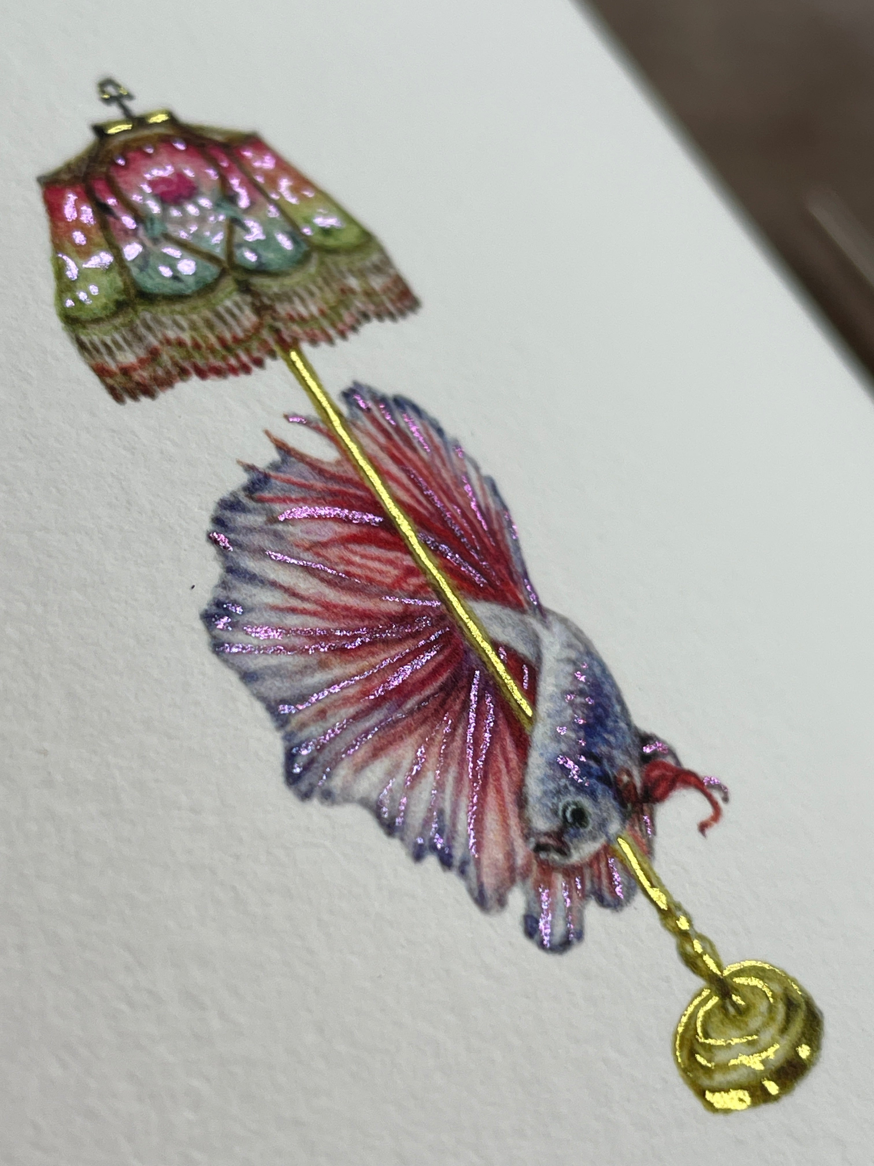 Lepedolite The Fish | Hand-Embellished