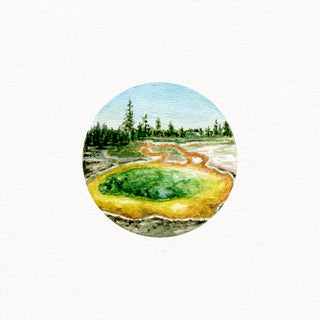 'Morning Glory Pool' Original Watercolor Painting
