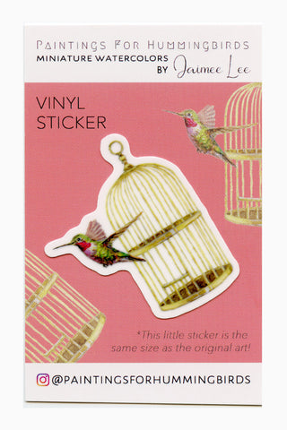 "Potter's Hummingbird" Vinyl Sticker