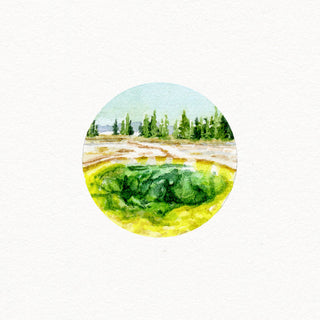 'Yellowstone Hot Spring' Original Watercolor Painting