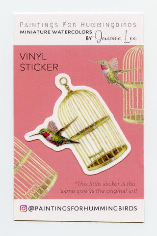 "Potter's Hummingbird" Vinyl Sticker