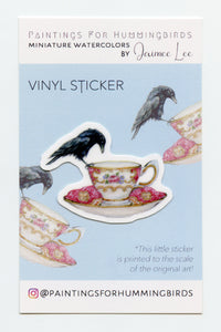 "Tiny Tasseographer Vinyl Sticker"